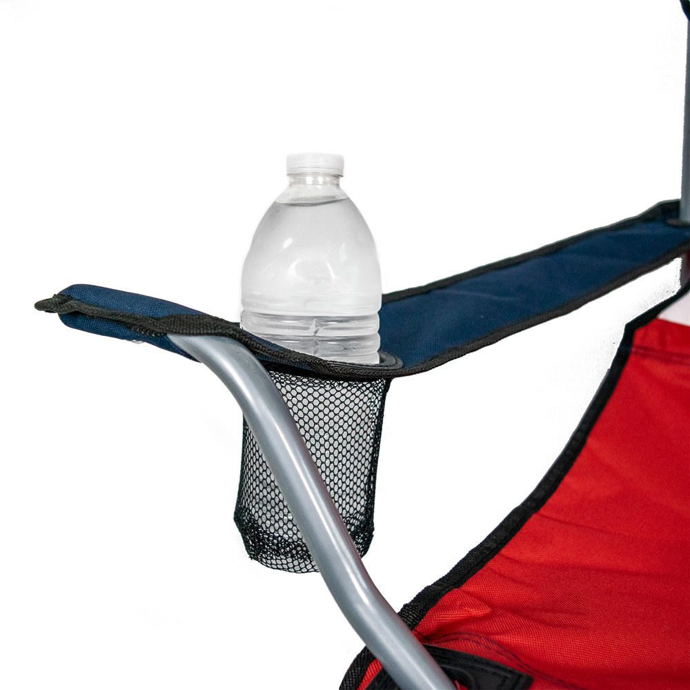 World Famous Sports Stars and Stripes Quad Folding Chair w/ Cup Holder and Carry Bag