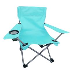 World Famous Sports Youth Folding Quad Camping Chair w/Cup Holder and Carry Bag - Blue