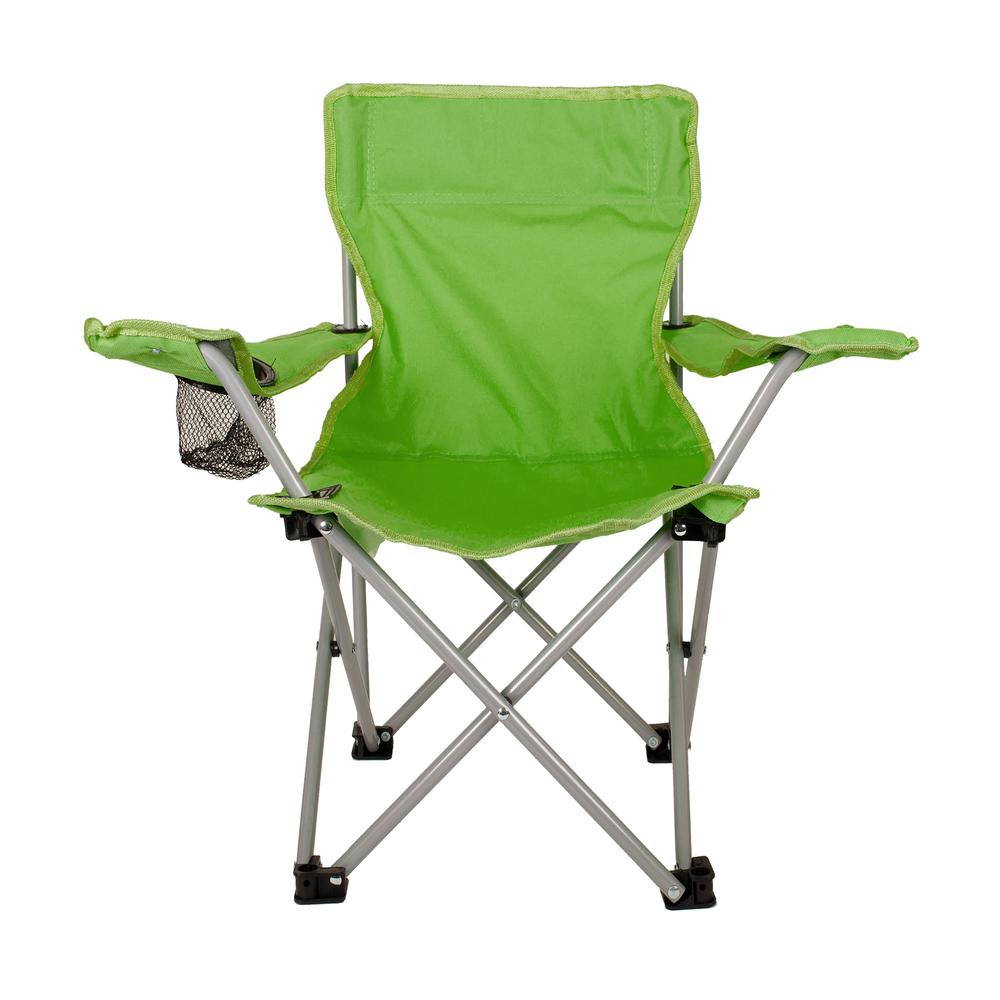 World Famous Sports Youth Folding Camping Chair with Arm Rests- Green