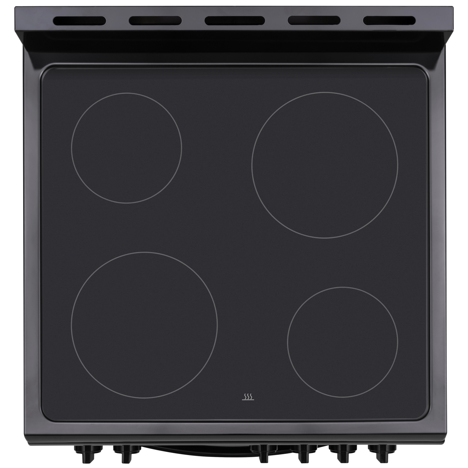Thumbnail for 24" Wide Compact Front-Control Electric Range with 4 Burners & Storage Compartment  Black