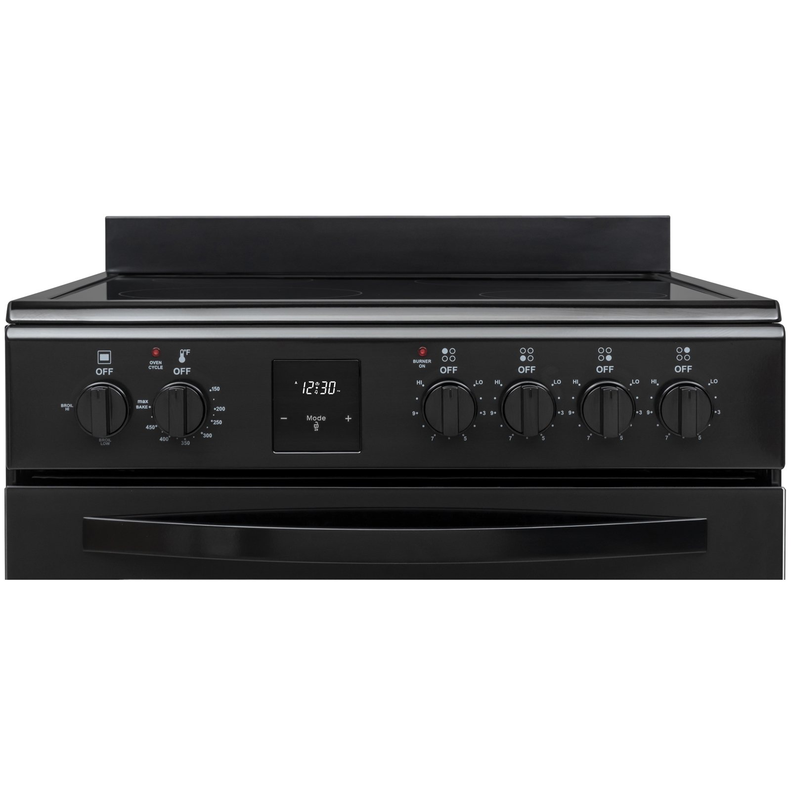 Thumbnail for 24" Wide Compact Front-Control Electric Range with 4 Burners & Storage Compartment  Black
