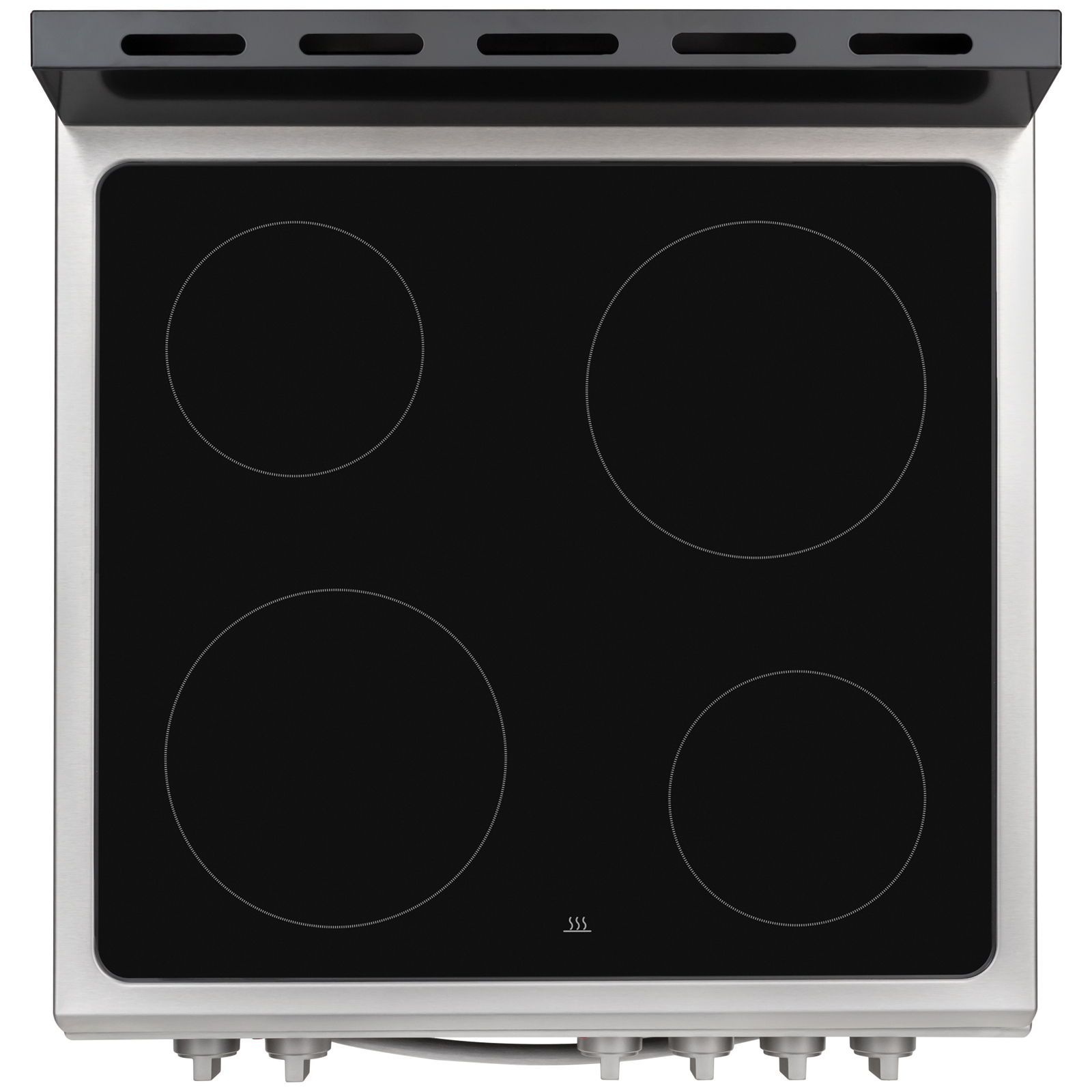 Thumbnail for 24" Wide Compact Front-Control Electric Range with 4 Burners & Storage Compartment  Stainless Steel