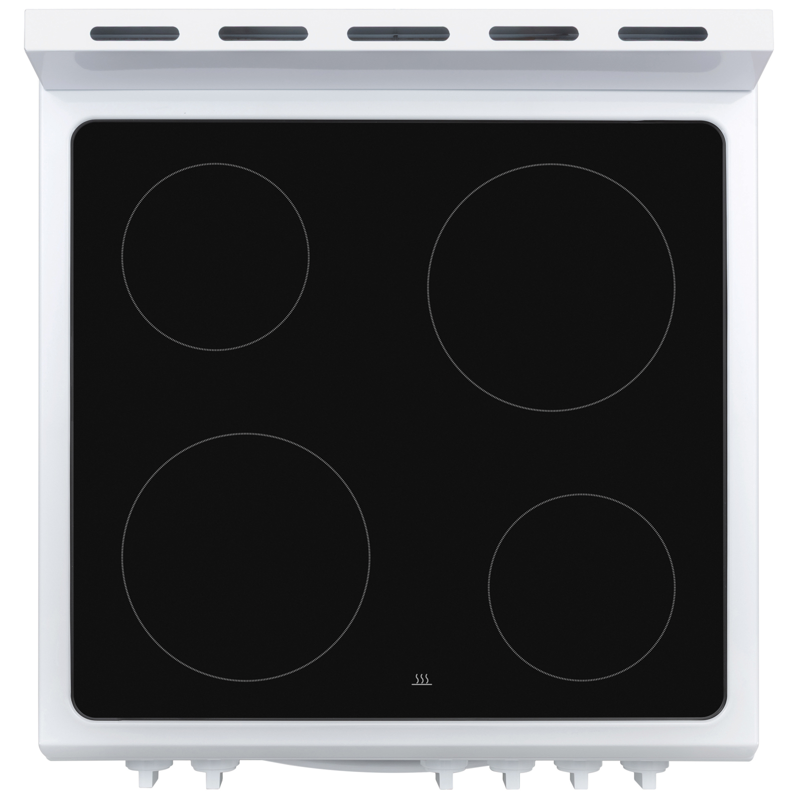 Thumbnail for 24" Wide Compact Front-Control Electric Range with 4 Burners & Storage Compartment  White