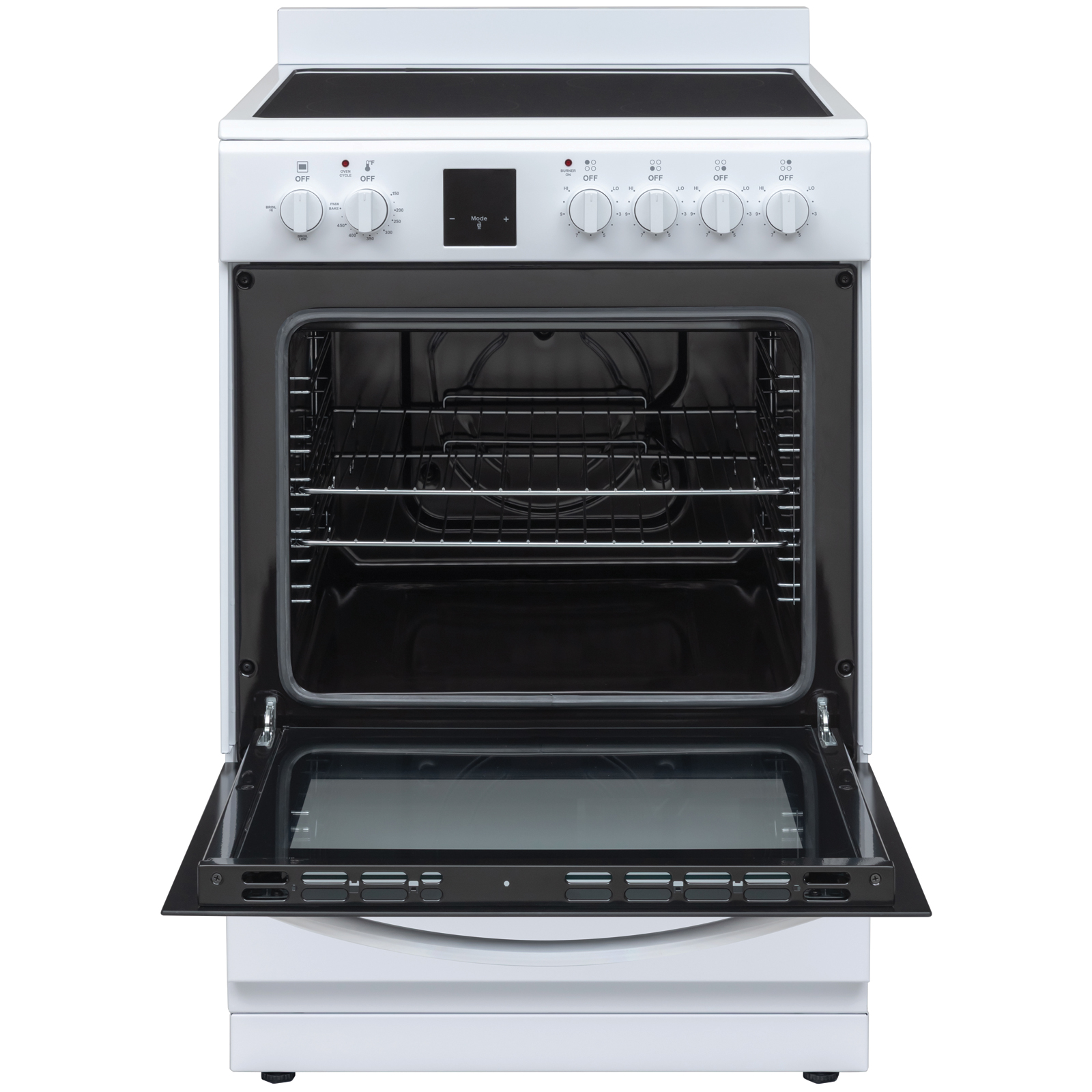 Thumbnail for 24" Wide Compact Front-Control Electric Range with 4 Burners & Storage Compartment  White