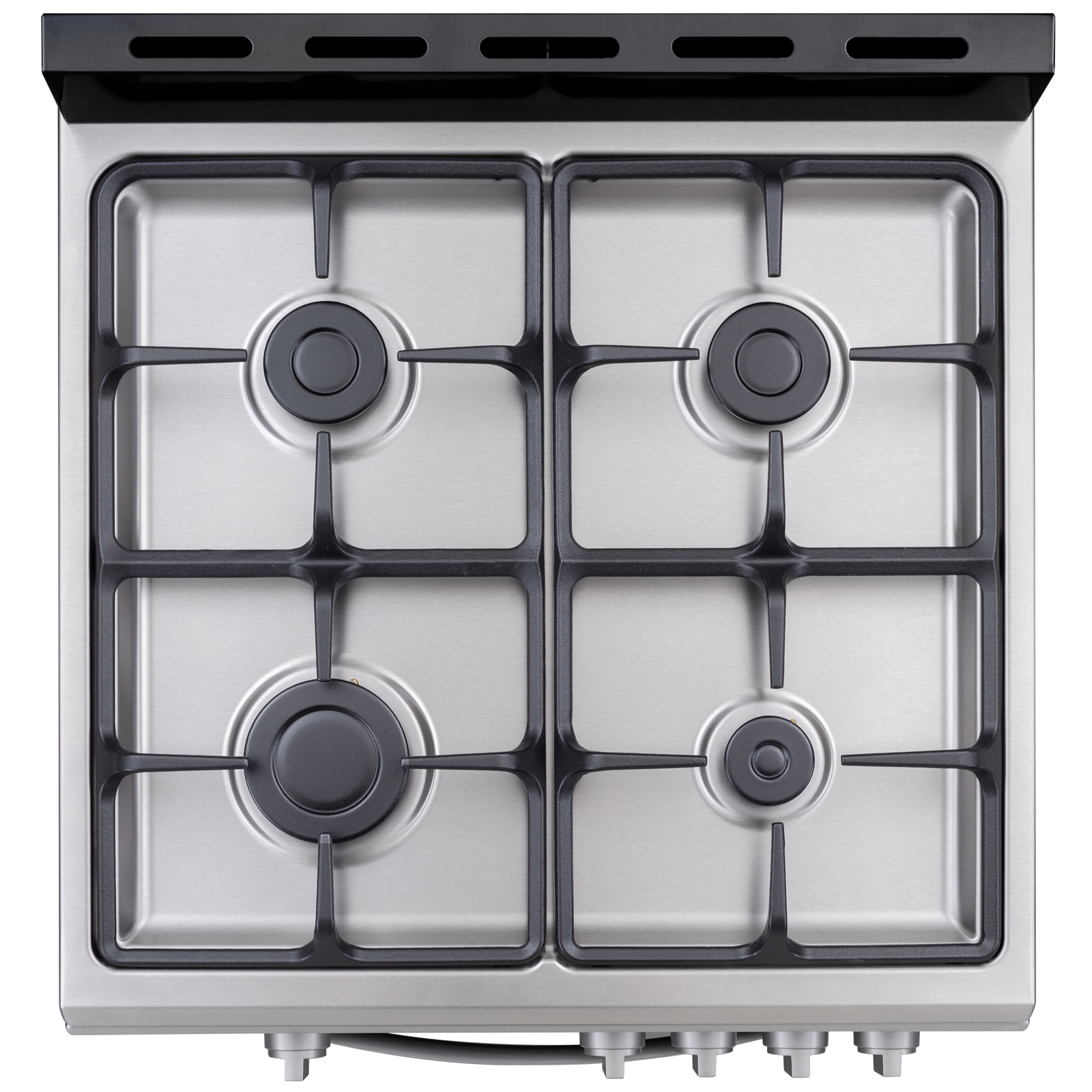 Thumbnail for 24" Wide Compact Front-Control Gas Range with 4 Burners & Storage Compartment  Stainless Steel