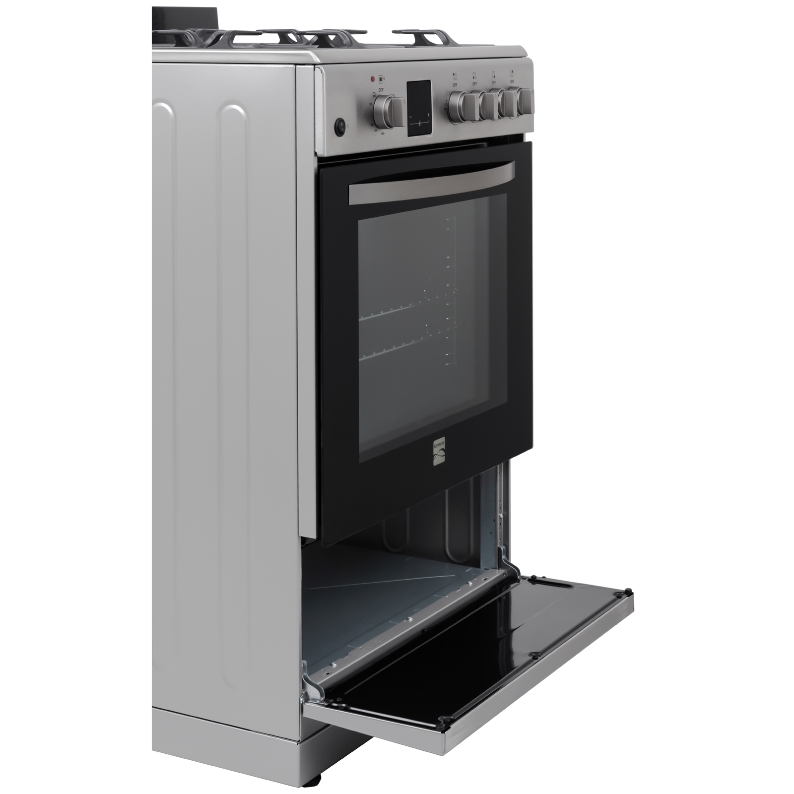 Thumbnail for 24" Wide Compact Front-Control Gas Range with 4 Burners & Storage Compartment  Stainless Steel