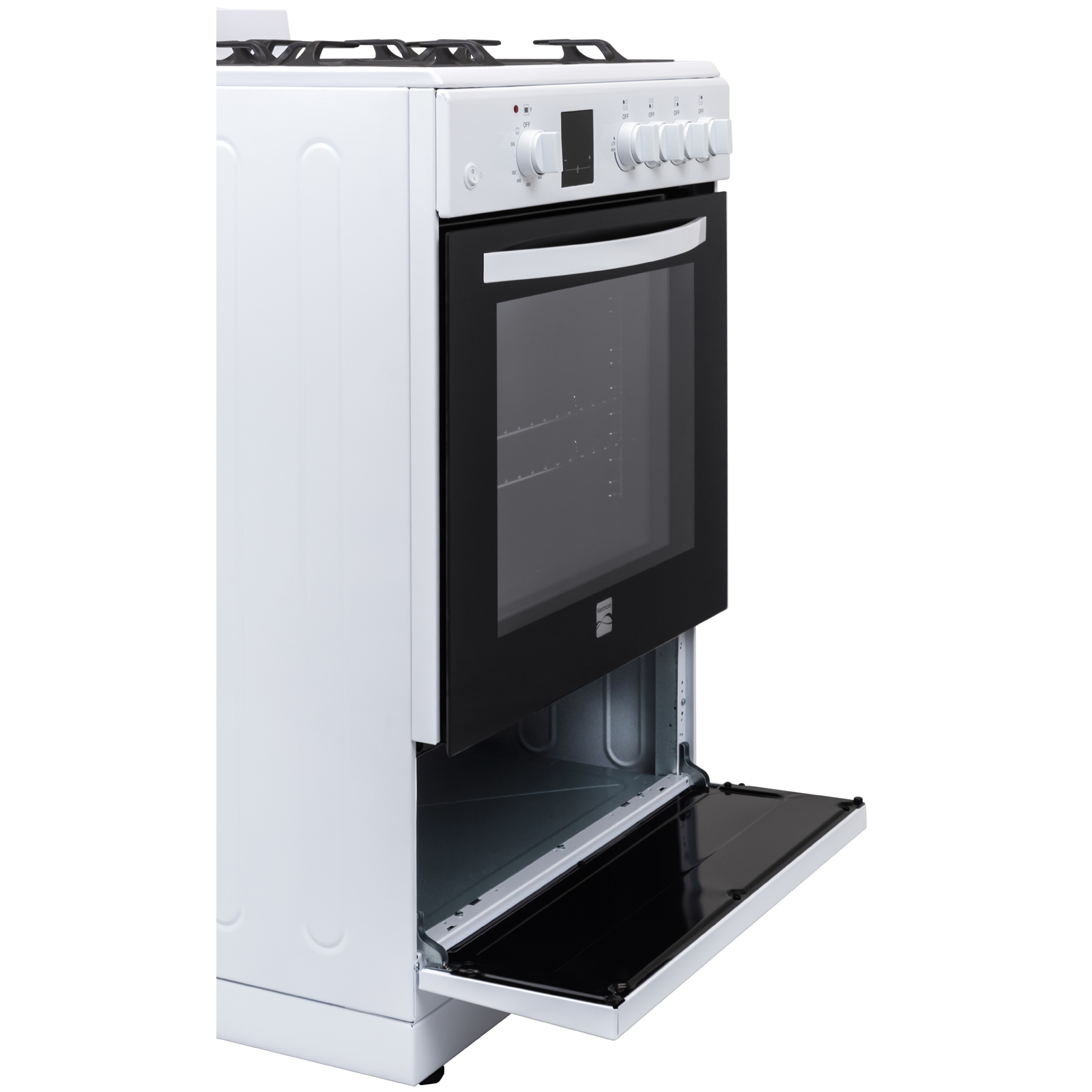 Thumbnail for 24" Wide Compact Front-Control Gas Range with 4 Burners & Storage Compartment  White