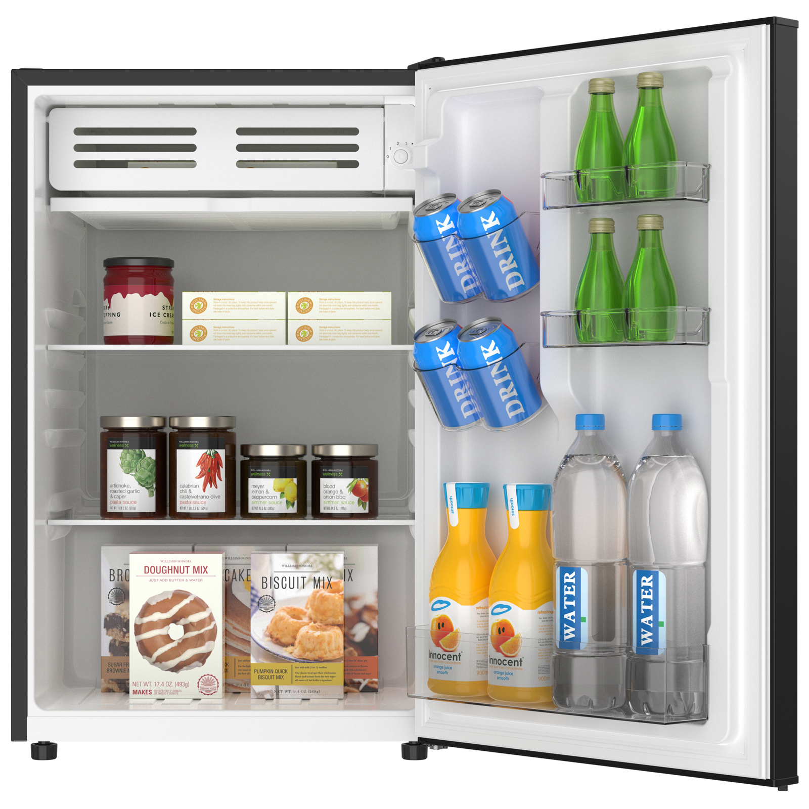 Thumbnail for 4.5 cu. ft. Compact Refrigerator with Chiller Compartment, Glass Shelves & Can Rack  Black