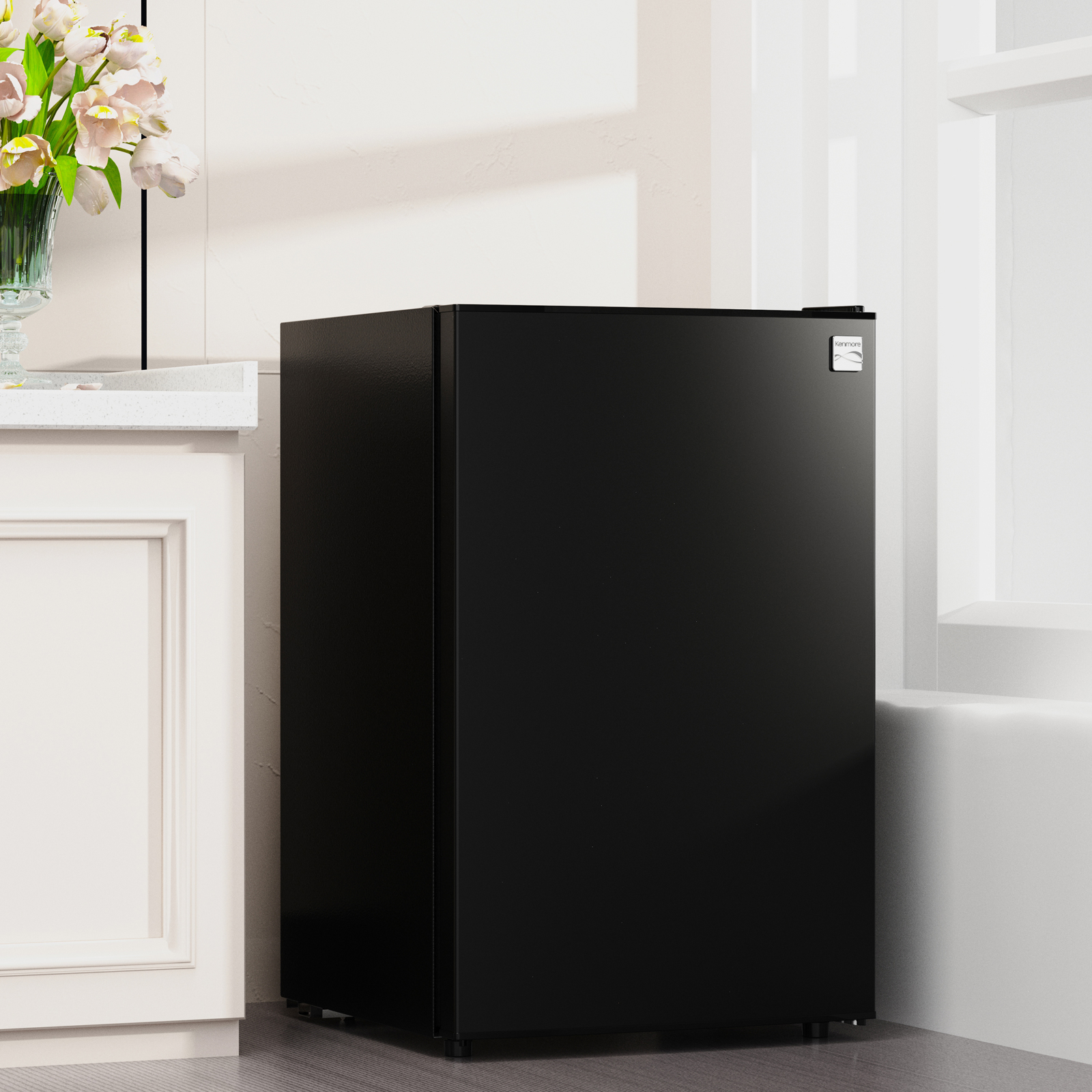 Thumbnail for 4.5 cu. ft. Compact Refrigerator with Chiller Compartment, Glass Shelves & Can Rack  Black