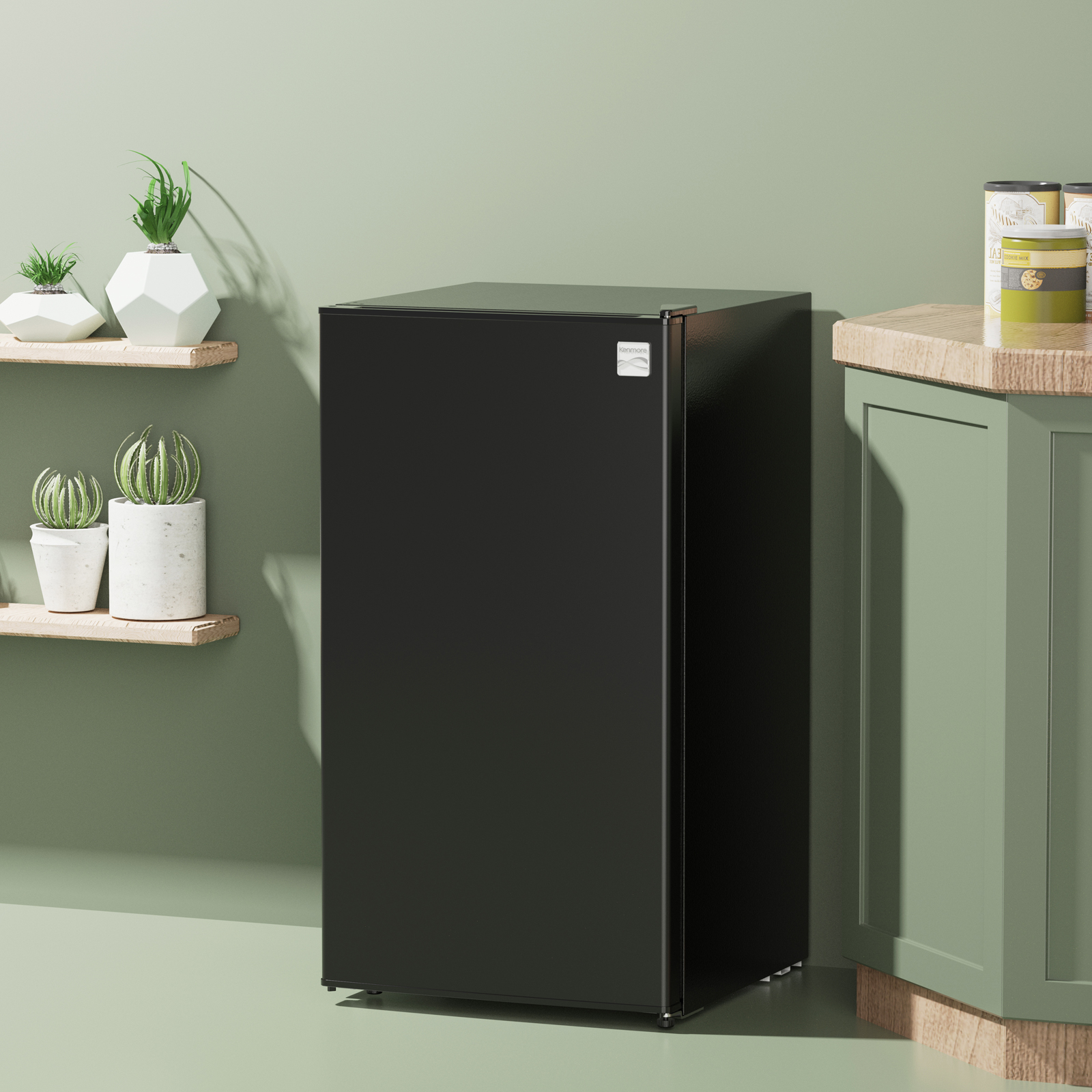 Thumbnail for 3.5 cu. ft. Compact Refrigerator with Chiller Compartment, Glass Shelves & Can Rack  Black