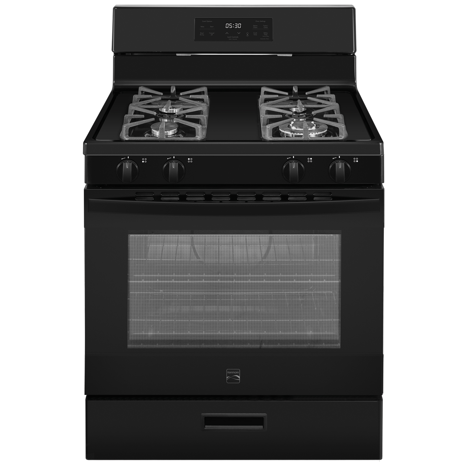 5.2 cu. ft. Gas Range with Steam Clean  Black