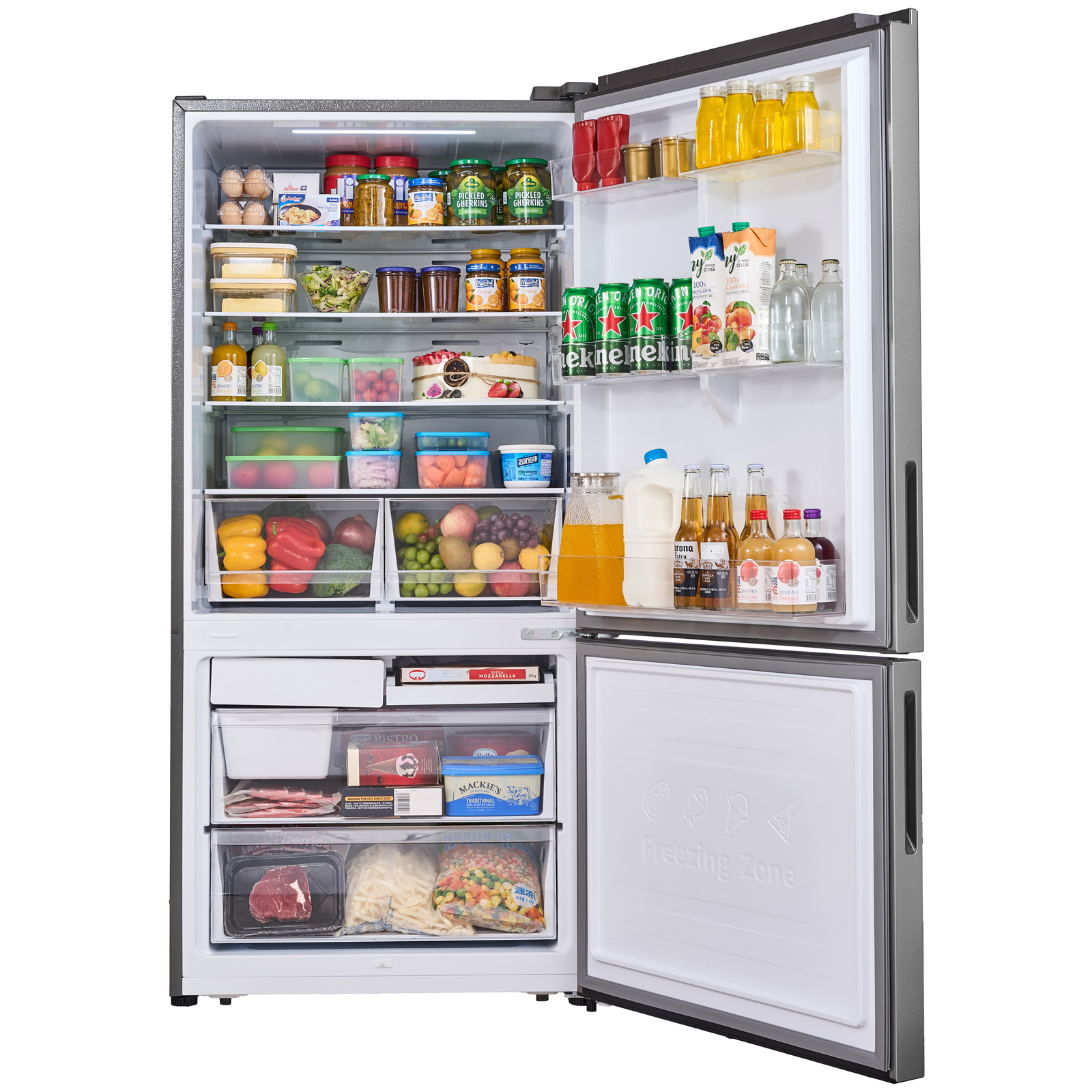 Thumbnail for 17.8 cu. ft. Counter-Depth Bottom Freezer Refrigerator  Fingerprint-Resistant Stainless Steel, ENERGY STAR®