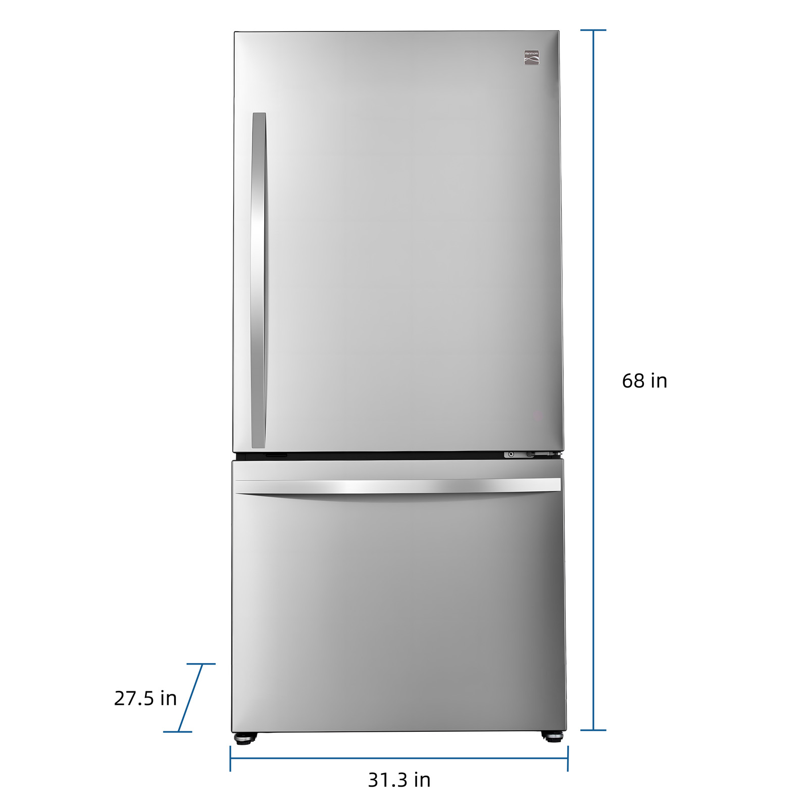Thumbnail for 22.3 cu. ft. Bottom Freezer Refrigerator  Fingerprint-Resistant Stainless Steel & Pull-out Freezer Drawer, ENERGY STAR®