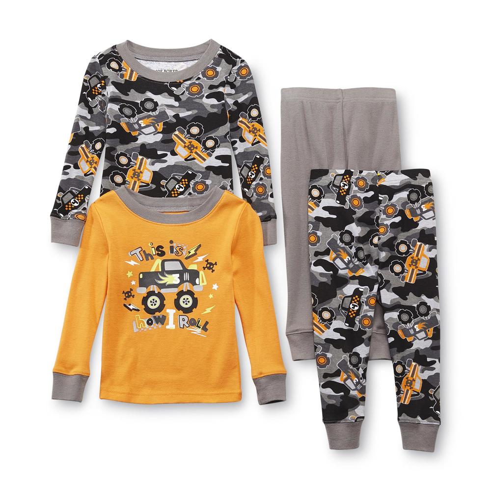 Joe Boxer Infant & Toddler Boy's 4-Piece Long-Sleeve Pajama Tops & Pants Set - Monster Truck