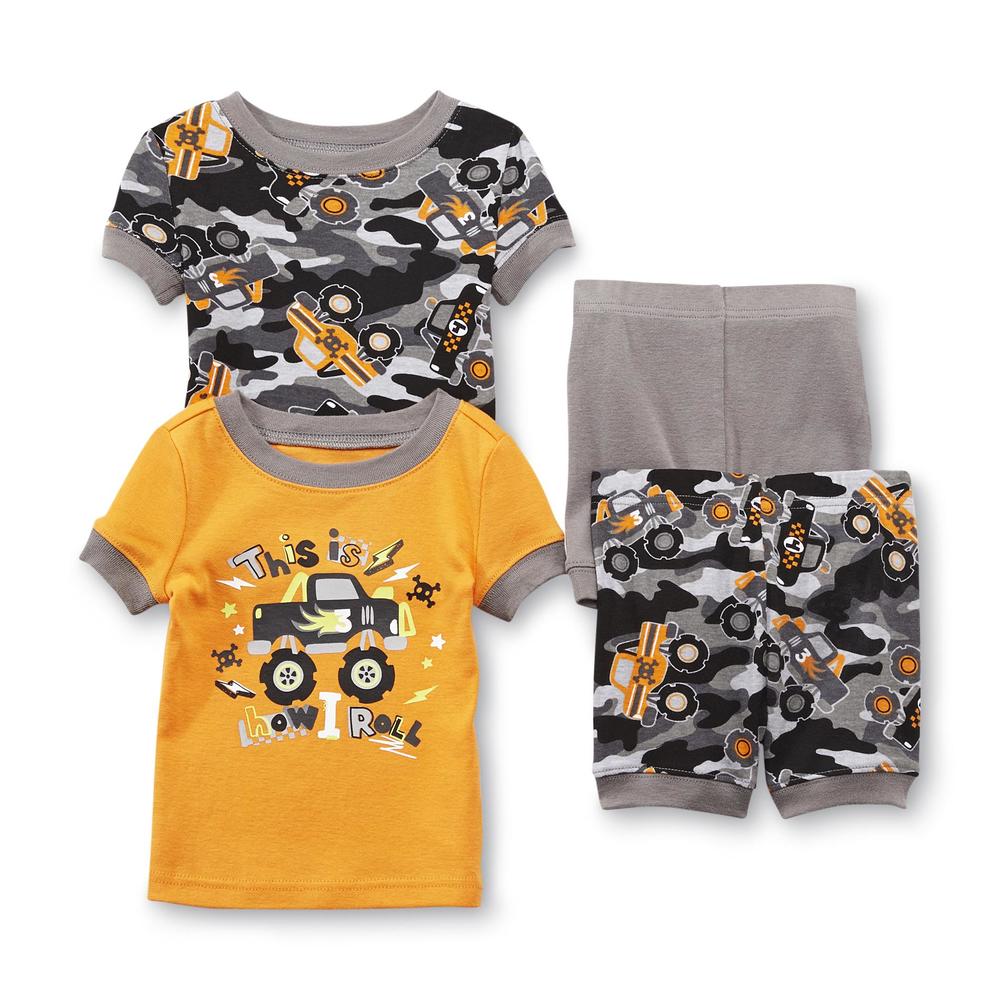 Joe Boxer Infant & Toddler Boy's 4-Piece Short-Sleeve Pajama Tops & Shorts Set - Monster Truck