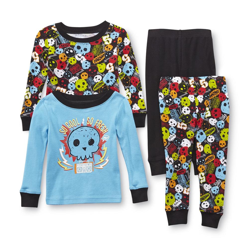 Joe Boxer Infant & Toddler Boy's 4-Piece Long-Sleeve Pajama Tops & Pants Set - Skull