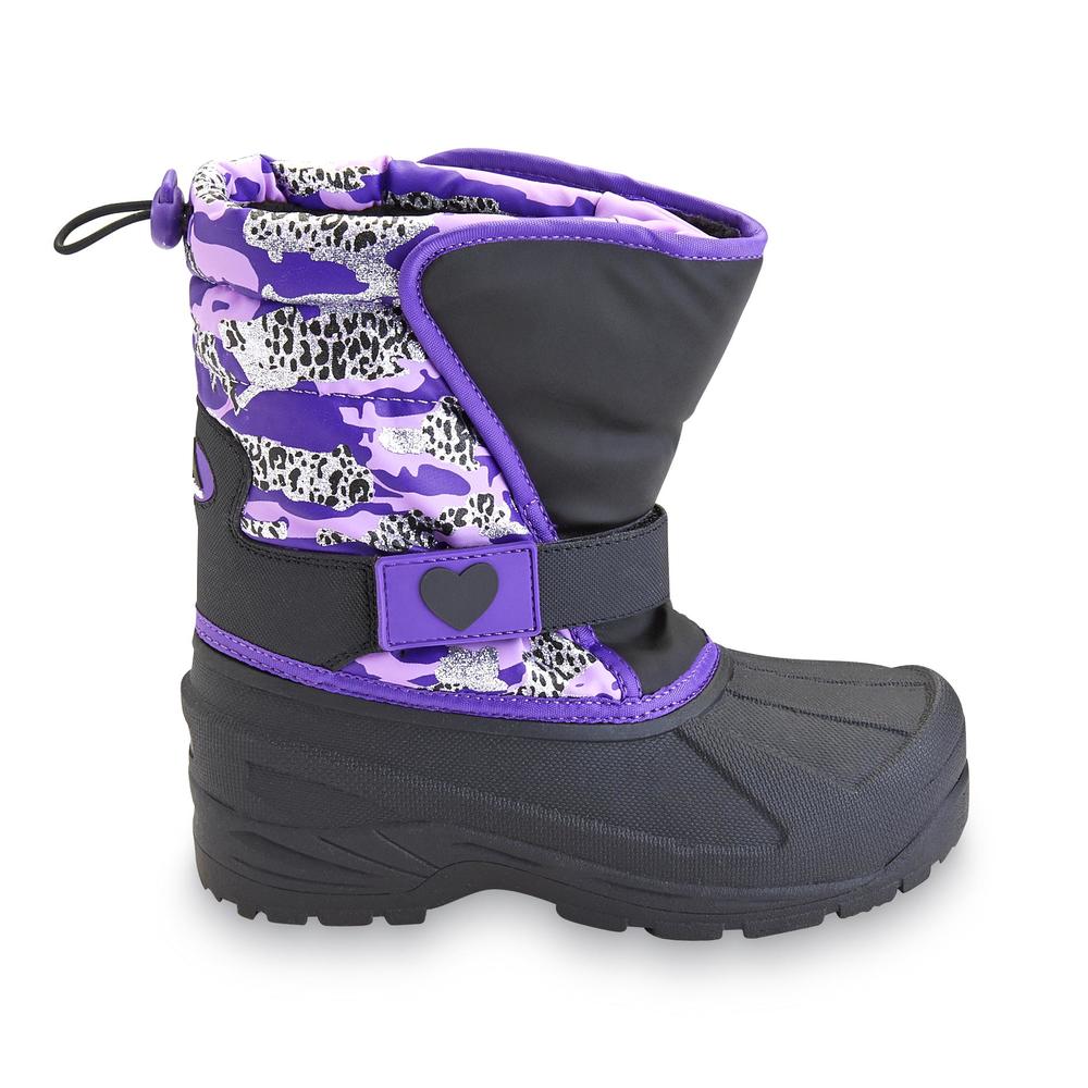 Athletech Toddler Girl's Rue Black/Purple Animal Print 5" Boot