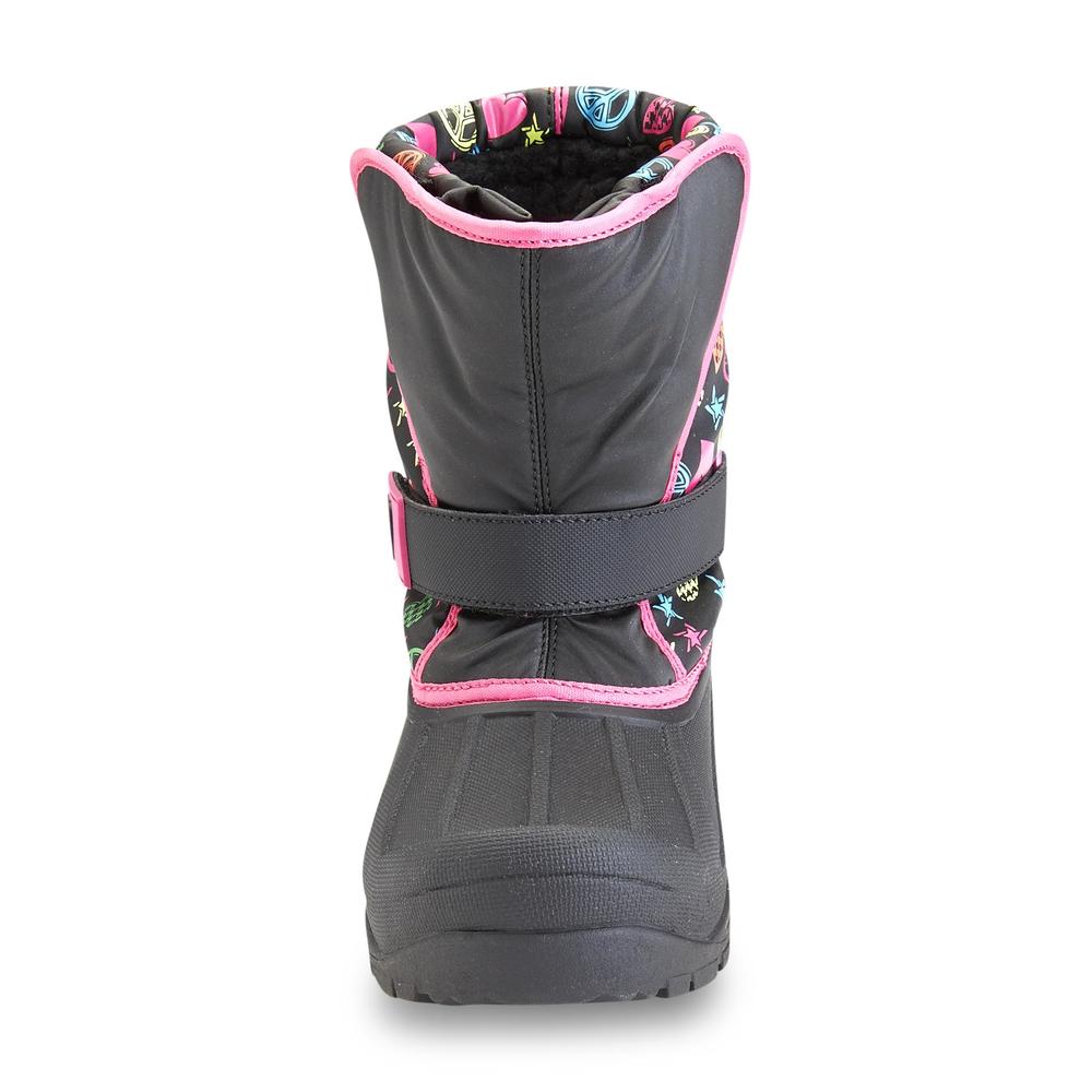 Athletech Girls' Rue Black/Pink Pull-On Winter Boot