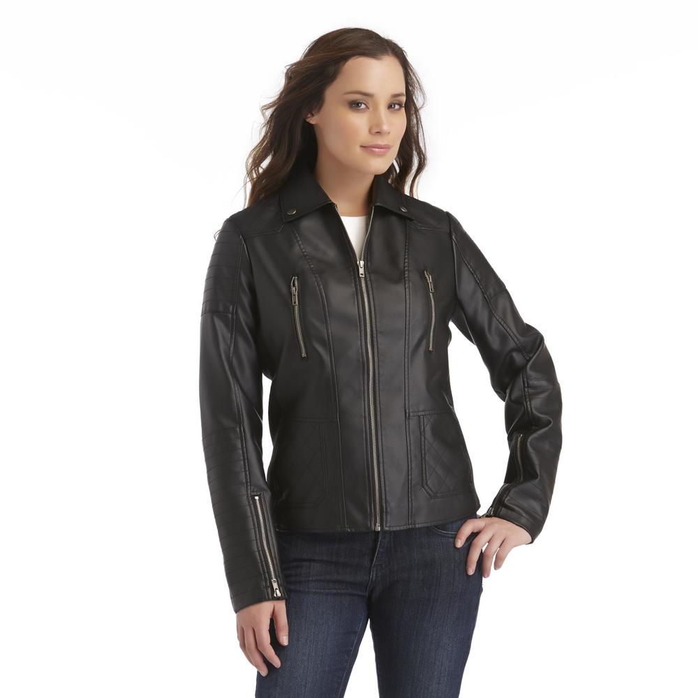 Metaphor Women's Faux Leather Zip Jacket