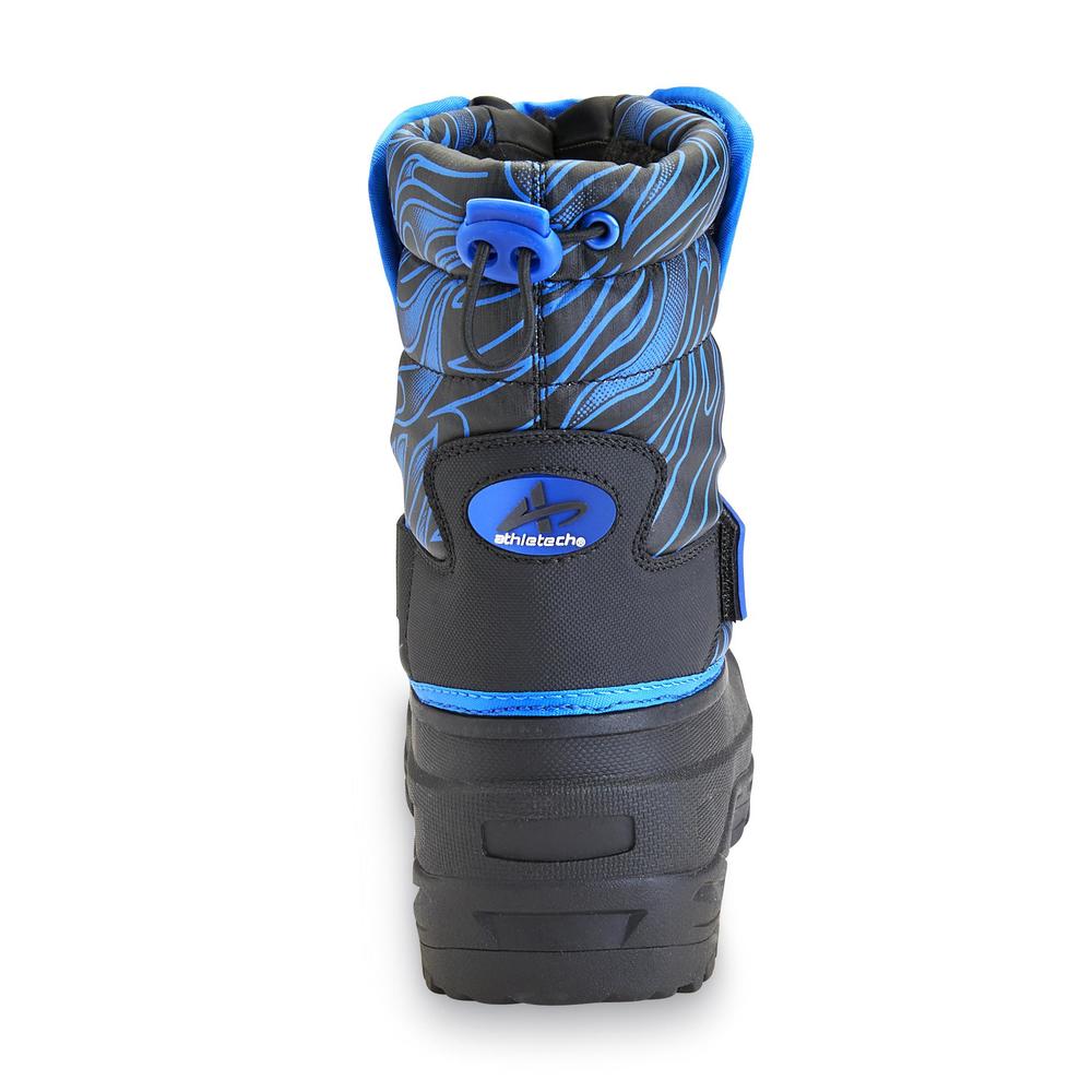 Athletech Boy's Rue Black and Blue Snow Boots
