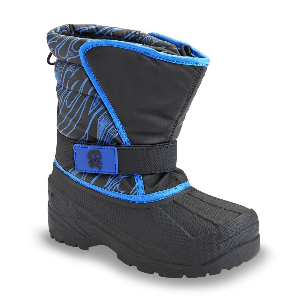 Athletech Boy's Rue Black and Blue Snow Boots