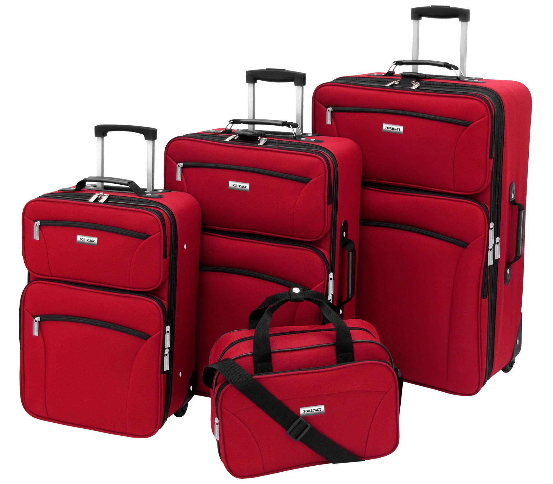 Forecast Barbados 4 Piece Set Luggage - Red