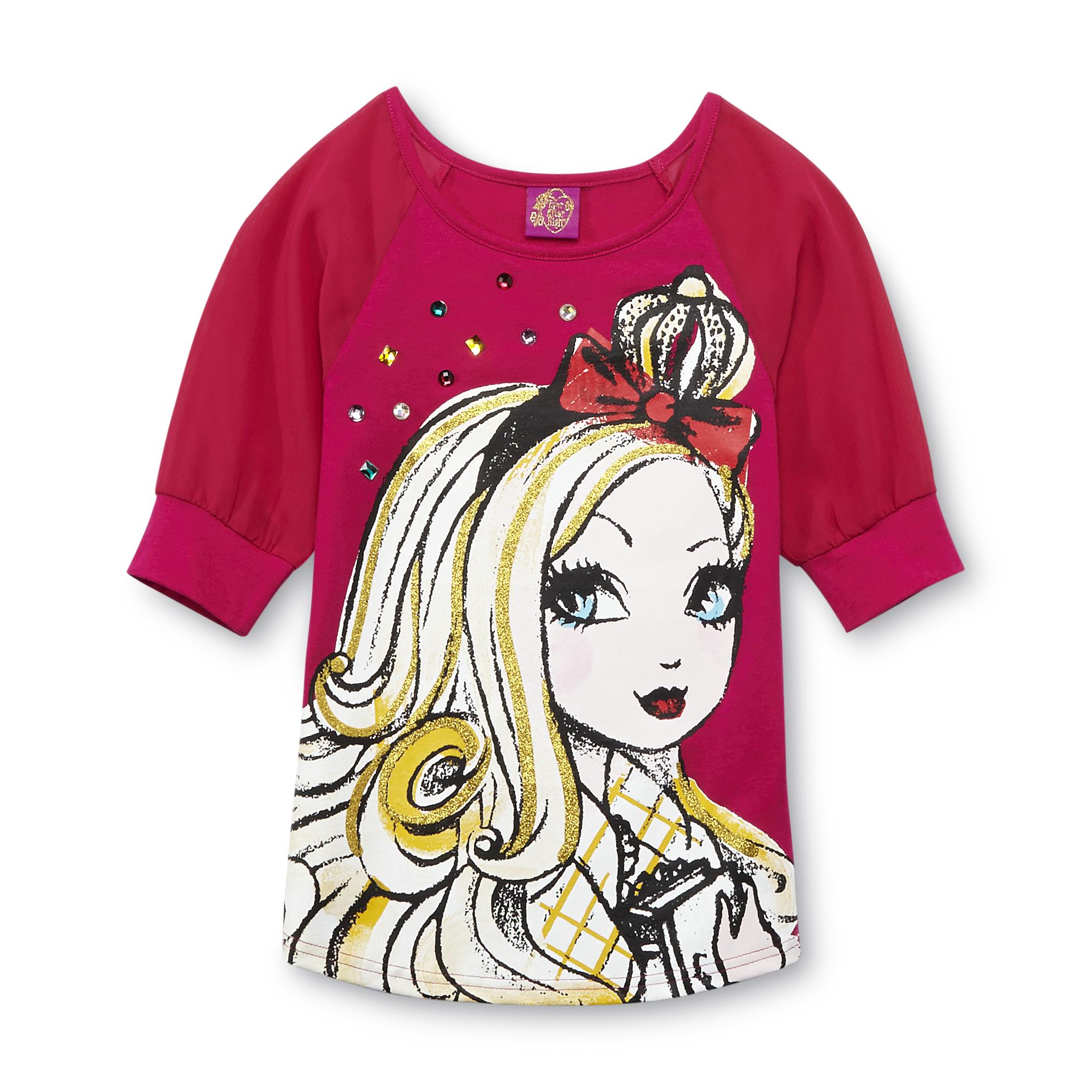 Ever After High Girl's Dolman Top - Apple White
