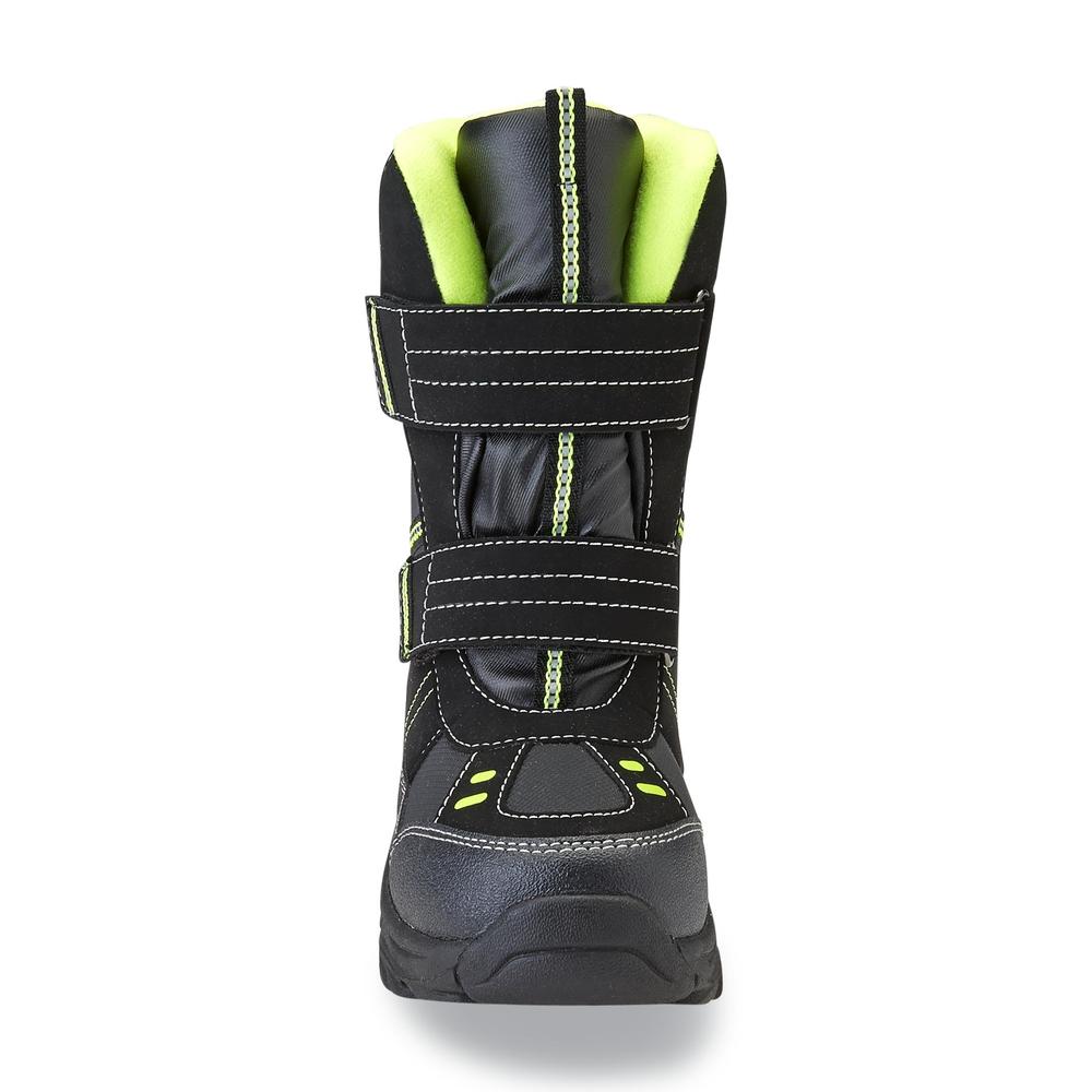 Athletech Boy's Arctic 7-Inch Black Neon Green Snow Boot