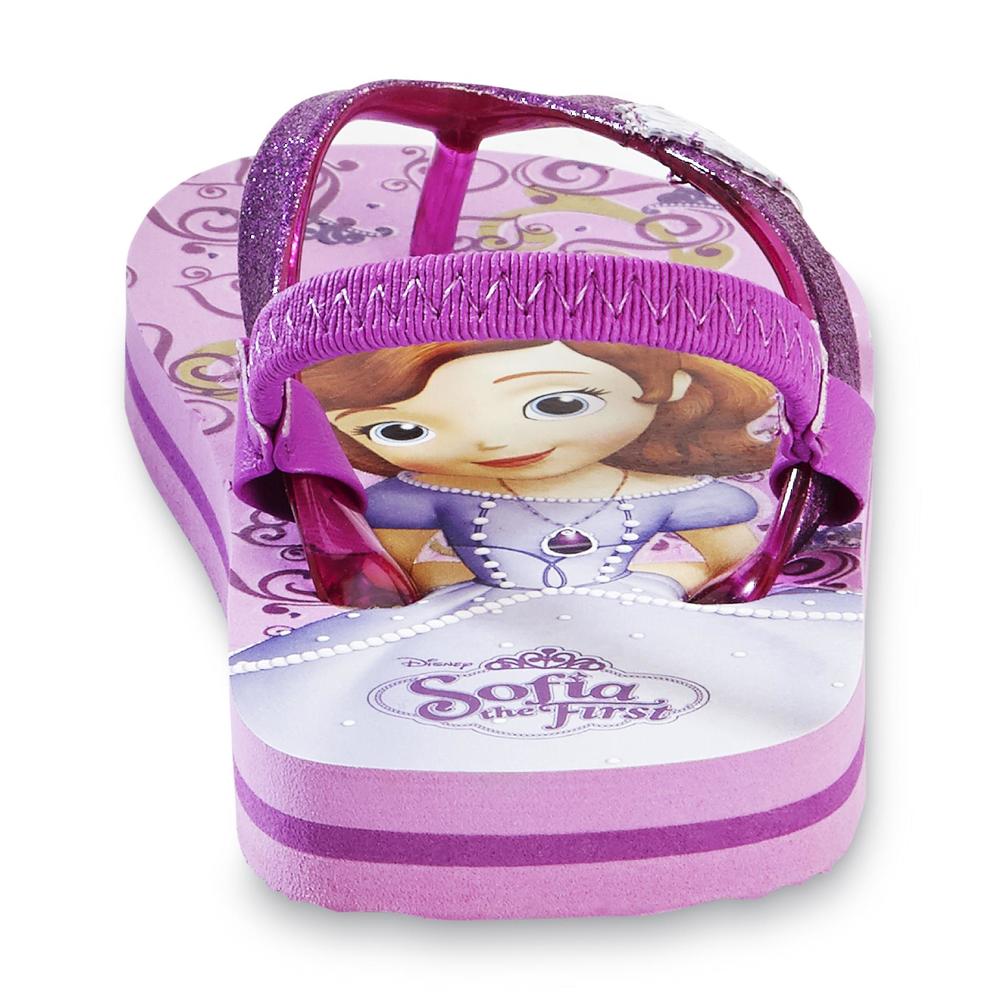 Disney Toddler Girl's Sofia The First/Pink Glitter Flip-Flop