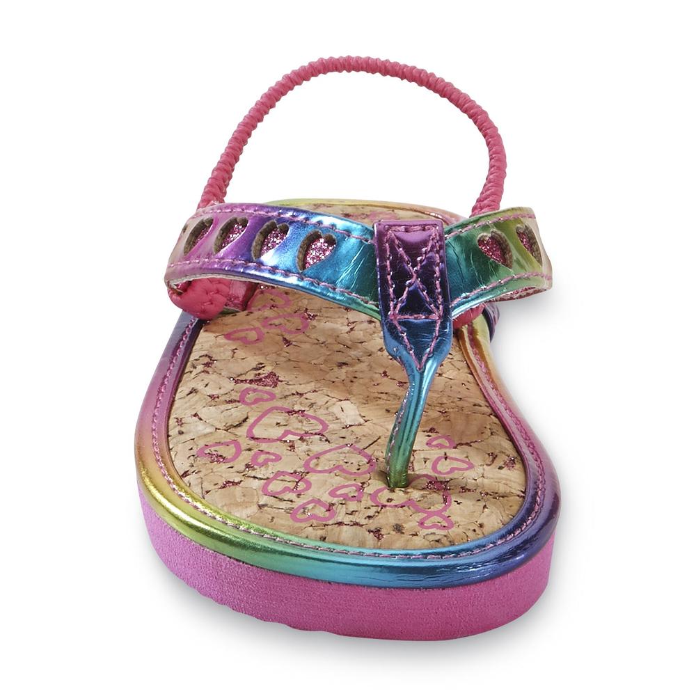 Island Club Toddler Girl's Calidescope Rainbow Flip-Flop Sandal