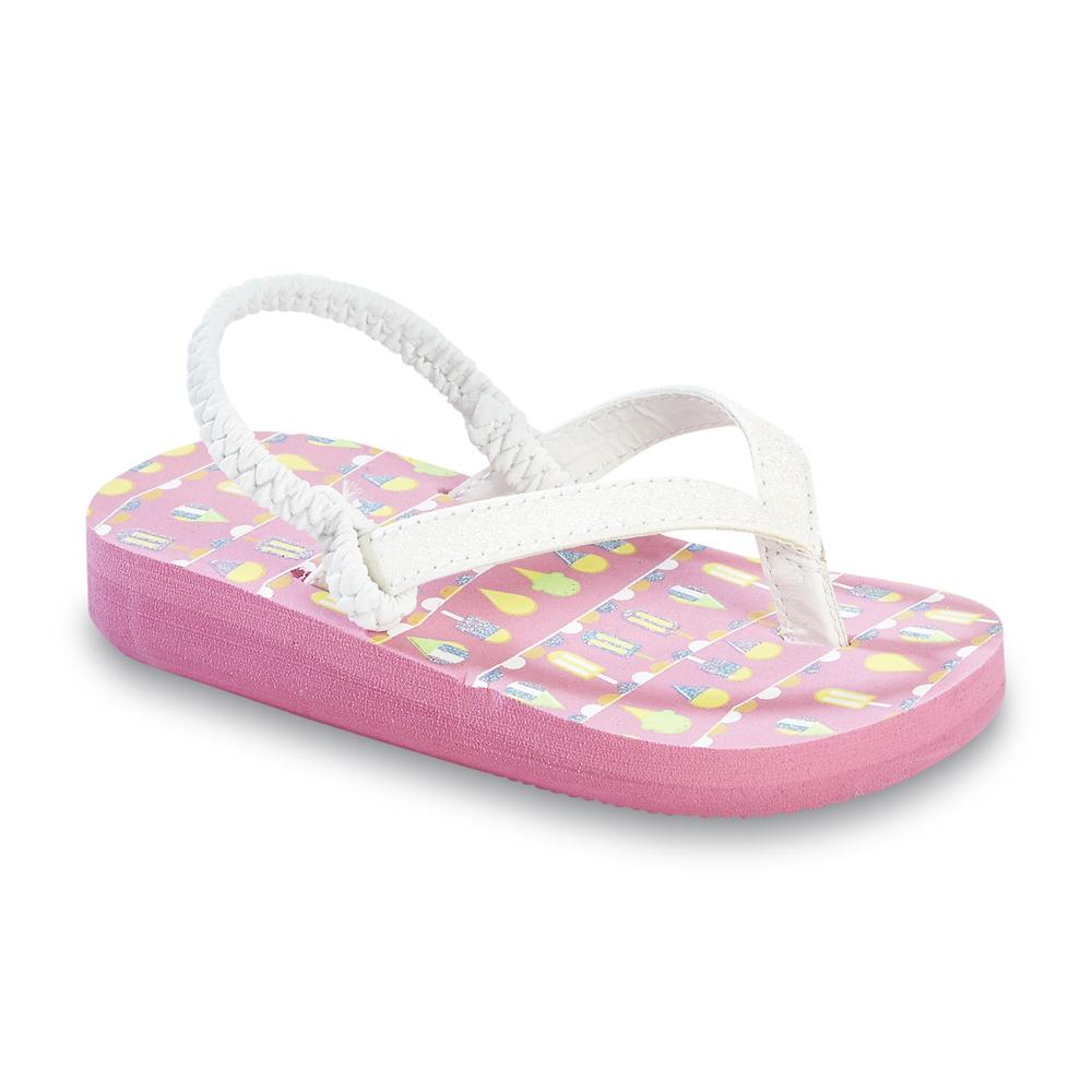 Island Club Toddler Girl's Lucy Pink Ice Cream Print Flip-Flop Sandal
