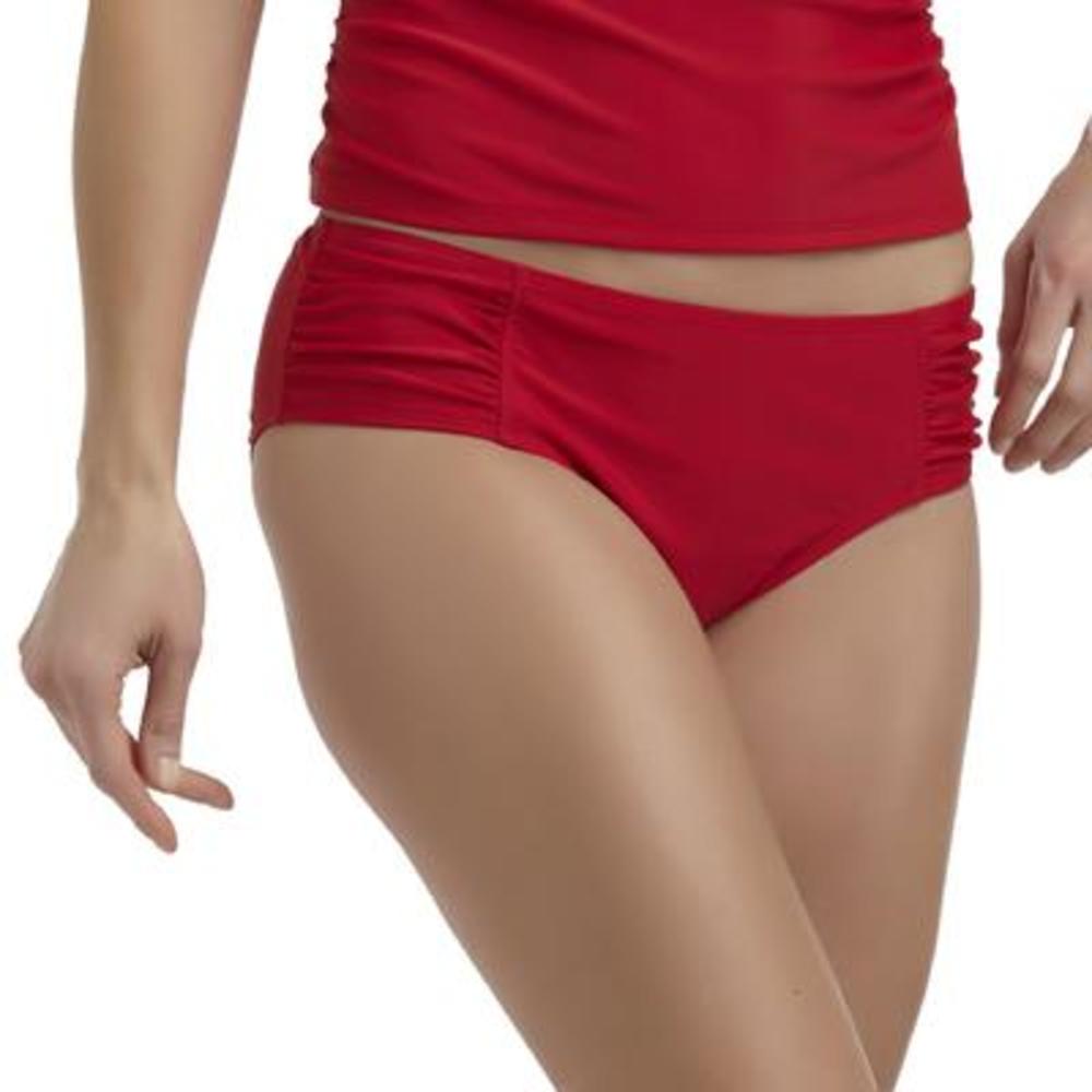 Jaclyn Smith Women's Solid Shirred Bikini Bottom