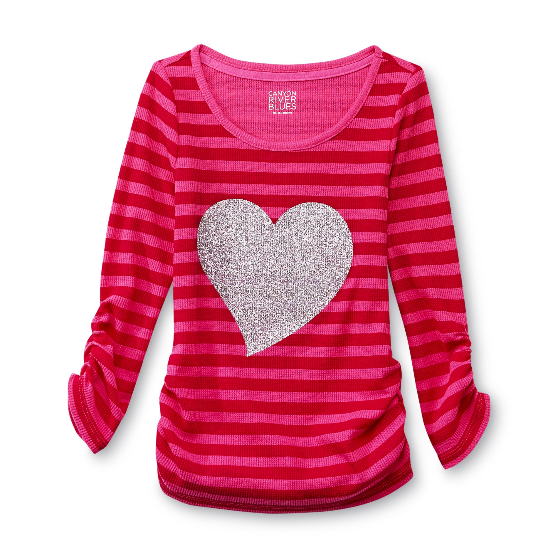 Canyon River Blues Girl's Thermal Top - Heart