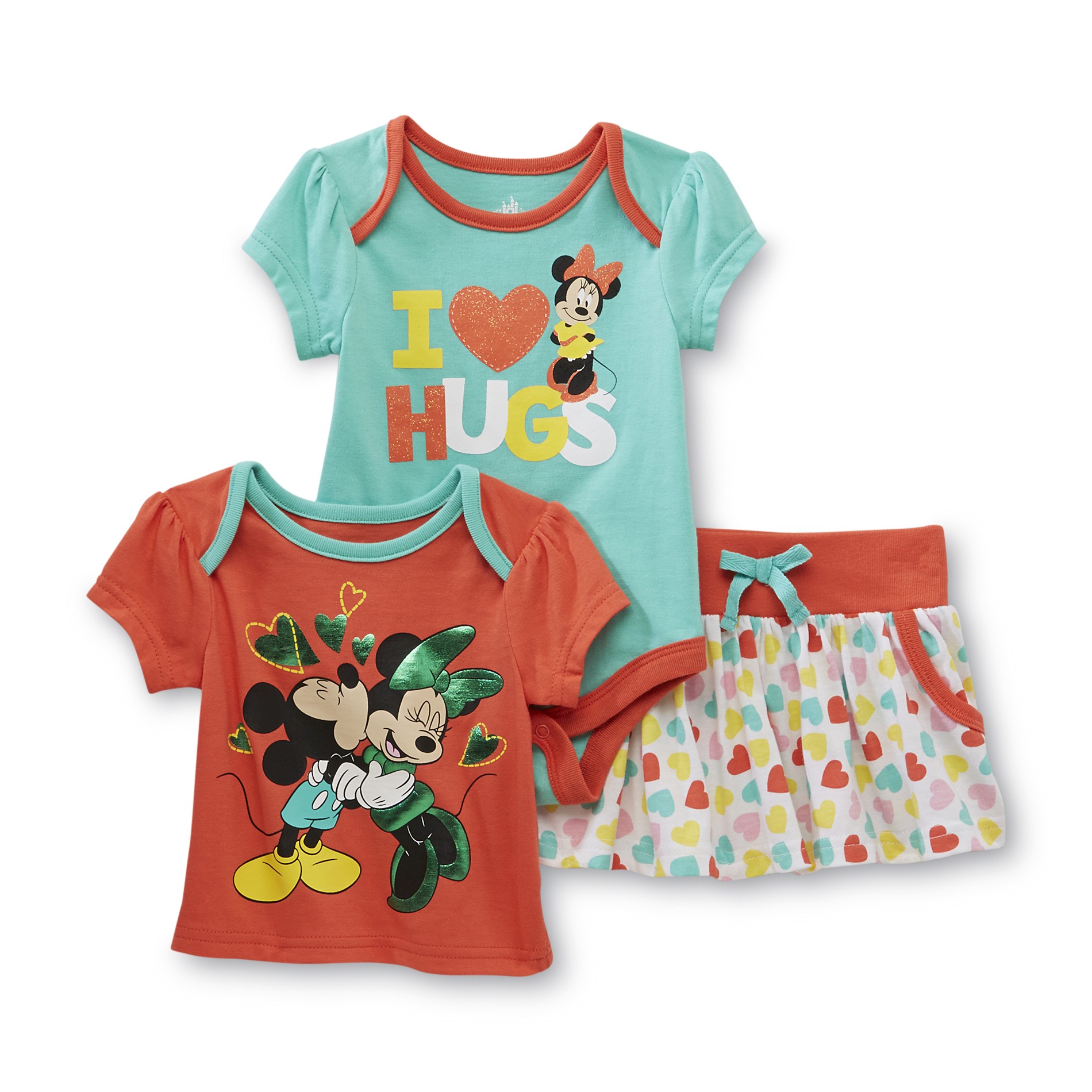 Disney Minnie Mouse Infant Girl's T-Shirt, Skirt & Bodysuit