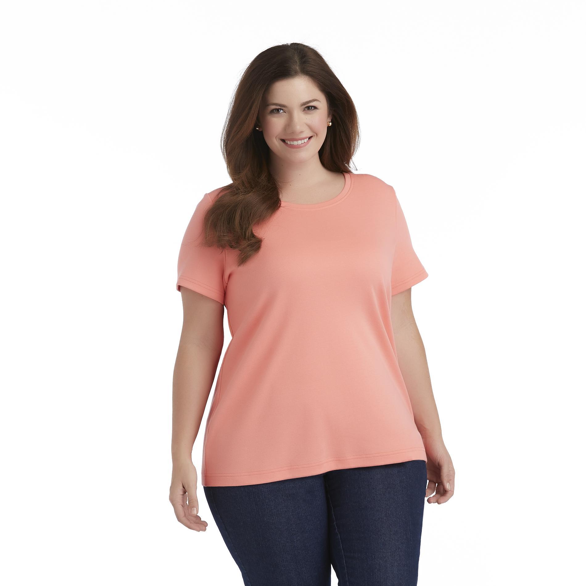 Basic Editions Women's Plus Relaxed Fit T-Shirt