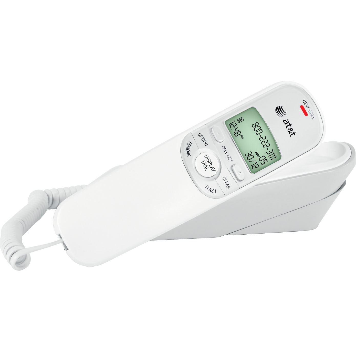 At T At 1909 Wt Tr 1909 Trimline Corded Phone With Caller Id White