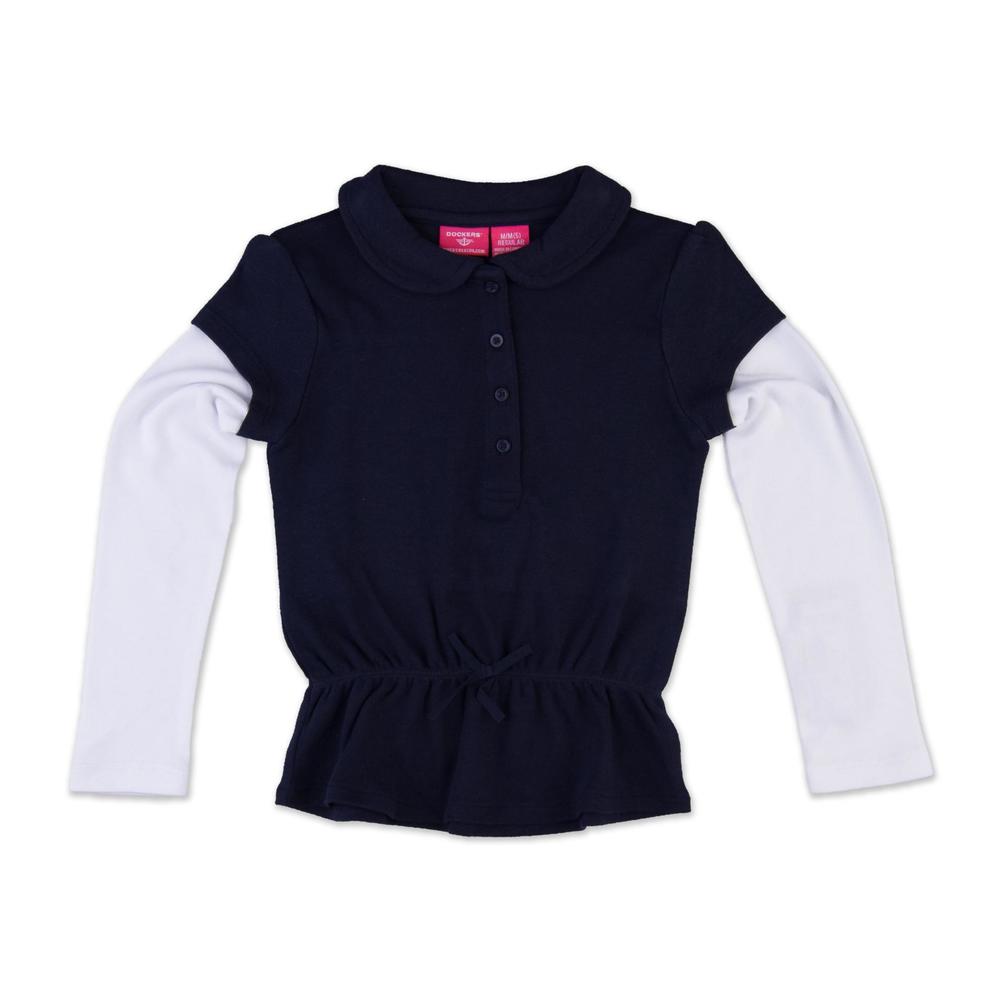 Dockers Girl's Layered-Look Uniform Top