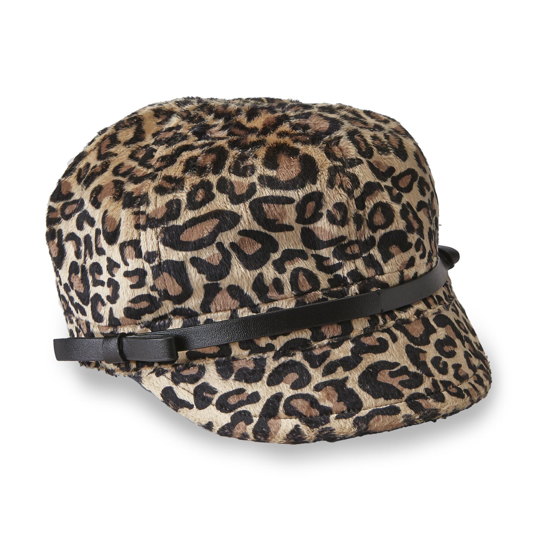 Joe Boxer Junior's Faux Fur Cabbie Hat - Cheetah Print