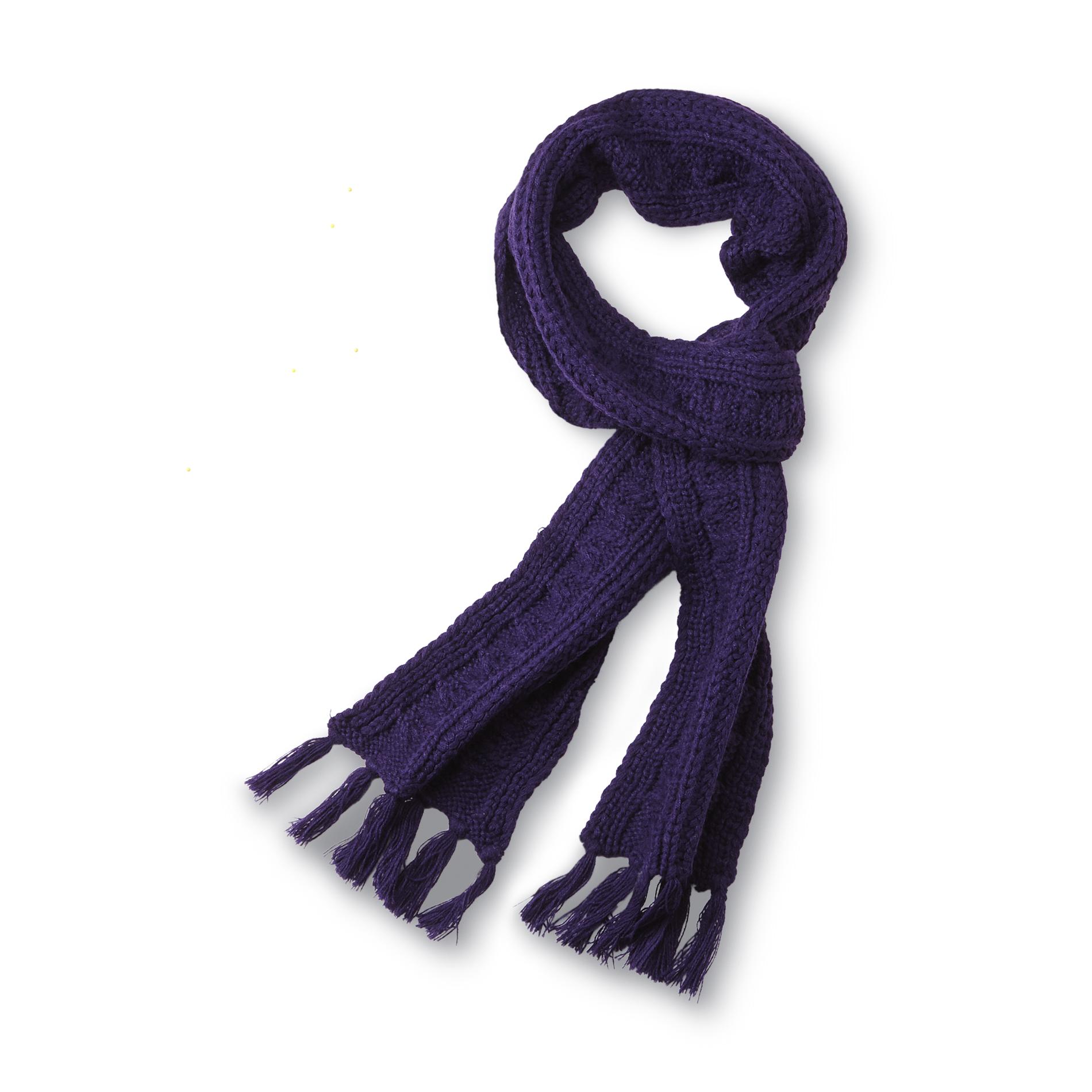 Joe Boxer Junior's Fringed Cable Knit Scarf