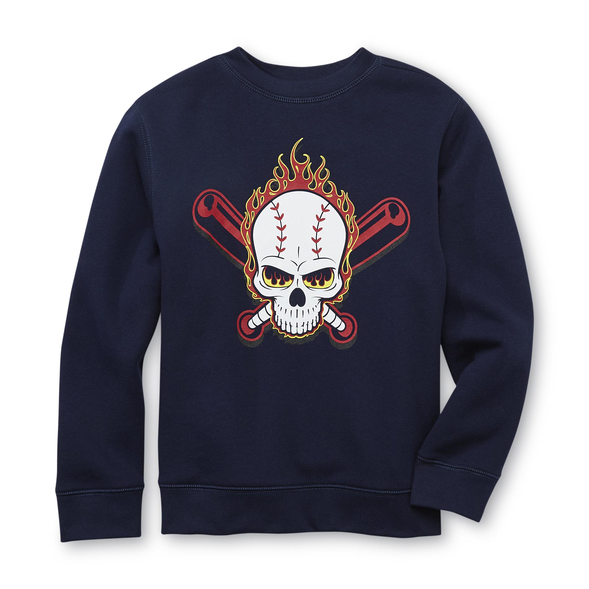Joe Boxer Boy's Graphic Sweatshirt - Baseball Skull