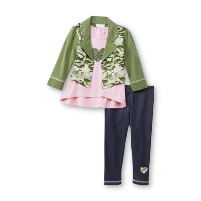 Piper Infant & Toddler Girl's Jacket  T-Shirt & Leggings - Camouflage