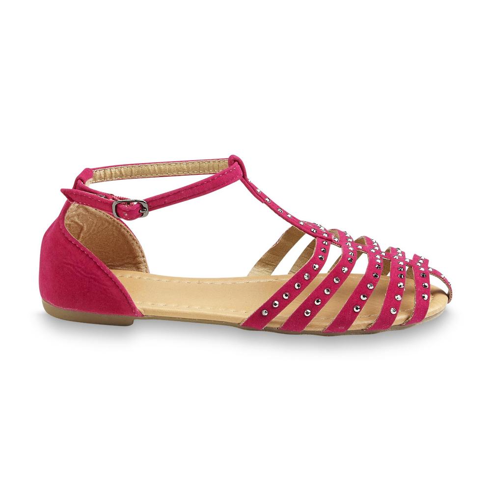 Yoki Girl's Cagey Pink Studded Gladiator Sandal