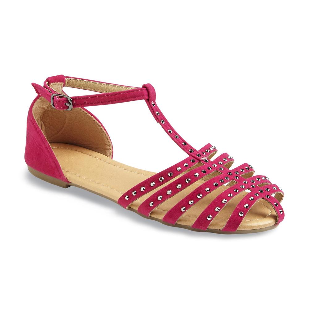 Yoki Girl's Cagey Pink Studded Gladiator Sandal