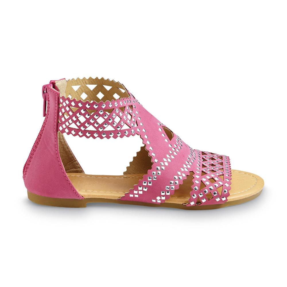 Yoki Girl's Trixie Pink Studded Gladiator Sandal