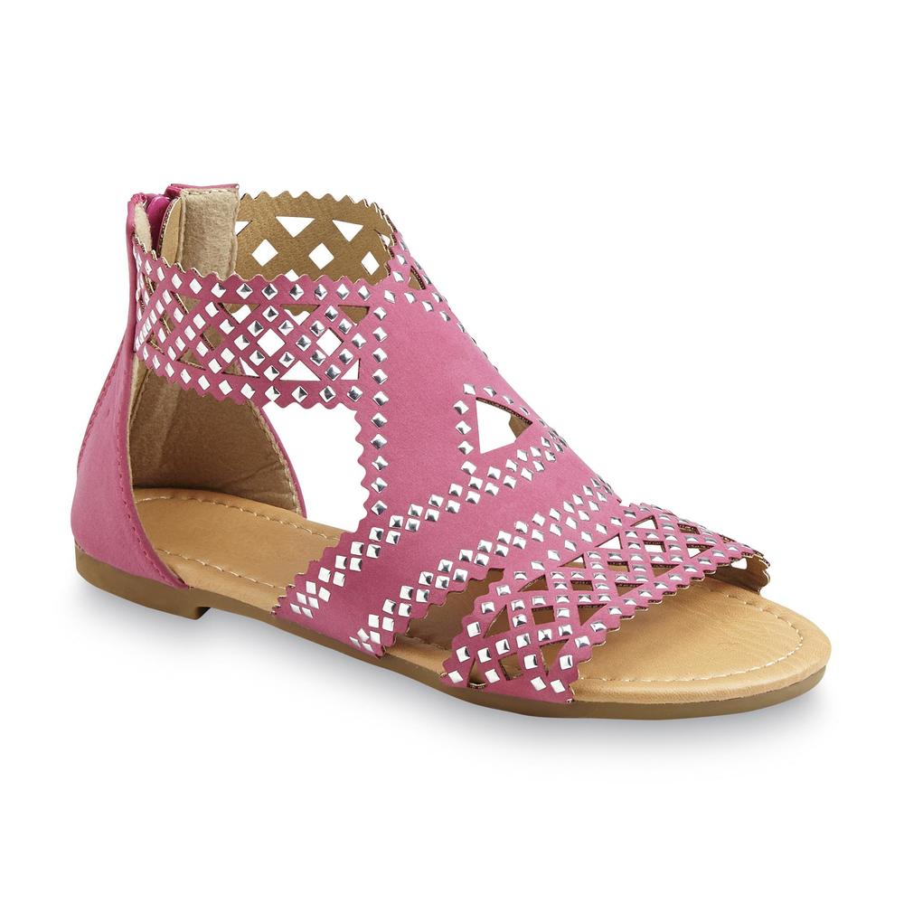 Yoki Girl's Trixie Pink Studded Gladiator Sandal
