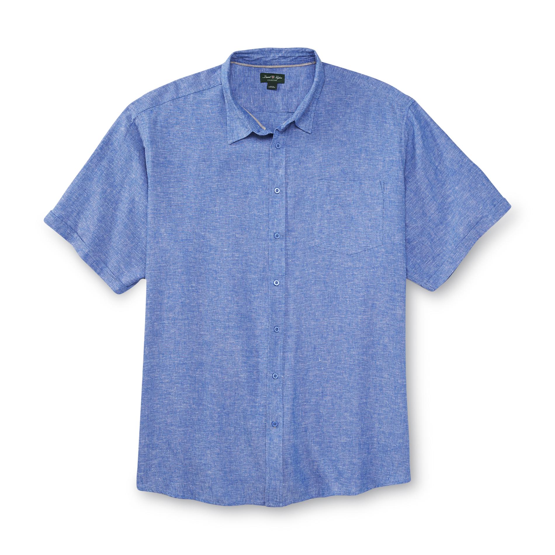 David Taylor Collection Men's Big & Tall Linen-Blend Shirt