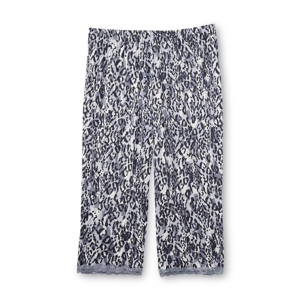 Covington Women's Plus Sleeveless Pajama Top & Capri Pants - Animal Print