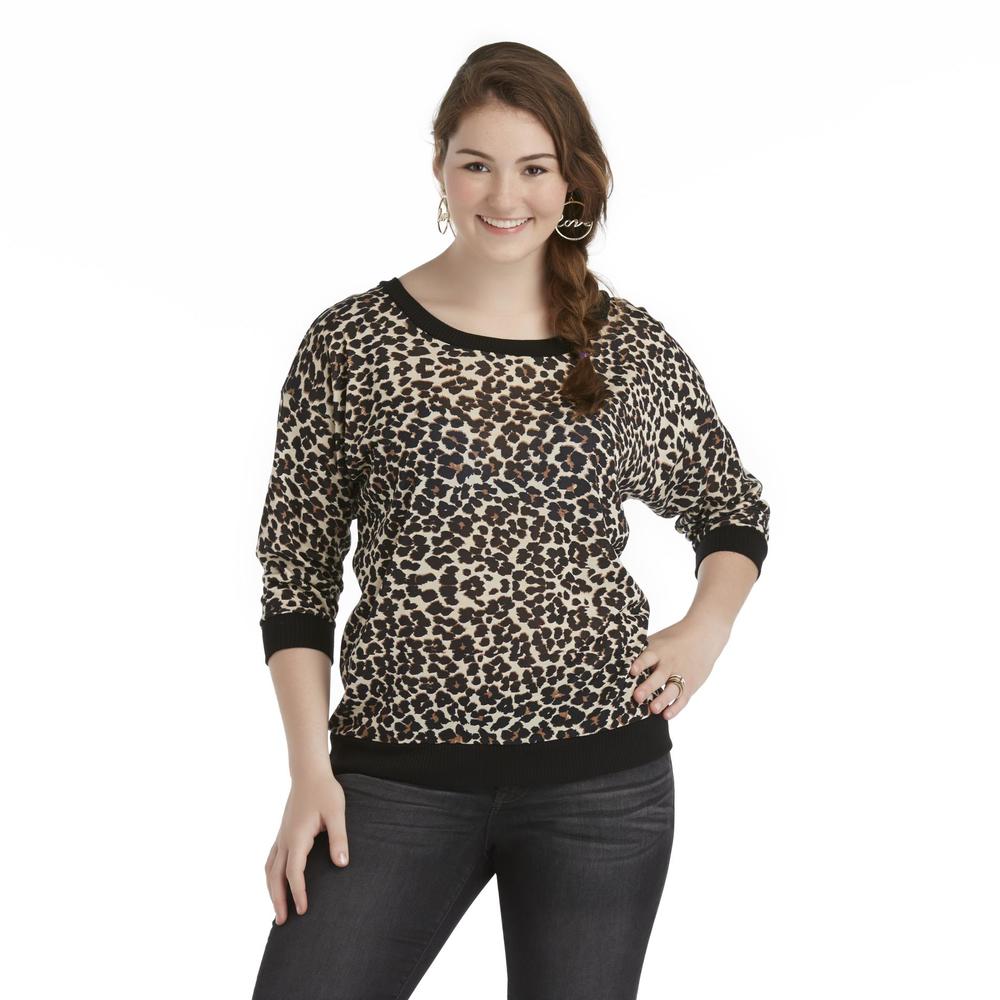 Bongo Junior's Plus Hacci Sweater - Leopard Print