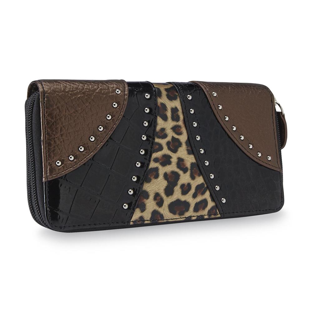 Attention Women's Rounded Out Mega Wallet - Animal Print