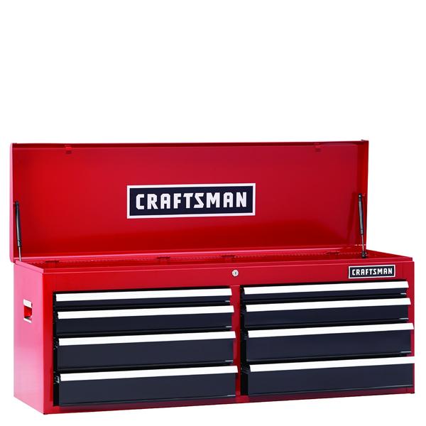Craftsman 114836 52 Inch 8 Drawer Heavy Duty Top Chest Red
